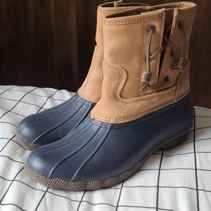 Sperry lace / zip boots